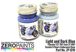 Zero Paints ZP-1210 Light and Dark Blue Yamaha YZF 750 Tech 21 Paint Set 2x30ml – image 2