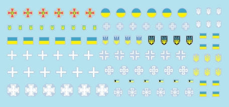 Star Decals 72-A1150 War in Ukraine # 12 Ukrainian Tanks and AFV insignias. Some of the many various insignias seen in 2022-23 1/72 – zdjęcie 2
