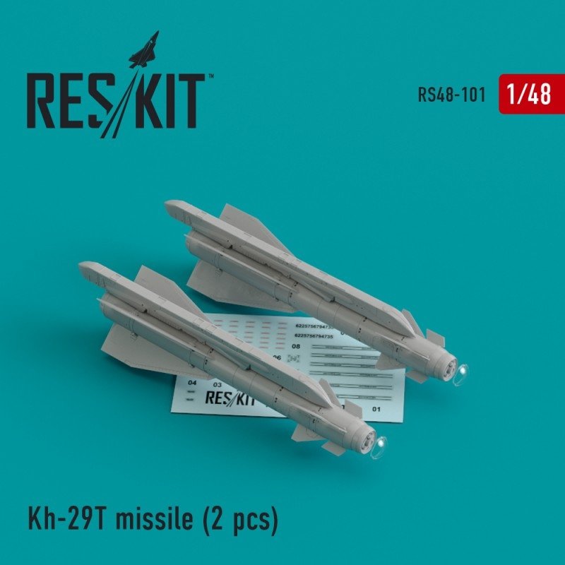 RESKIT RS48-0101 Kh-29T (AS-14B &amp;#39;Kedge) missile (2 pcs) 1/48