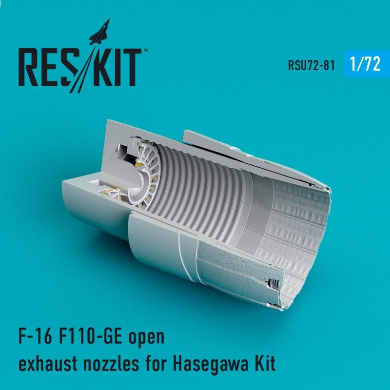 RESKIT RSU72-0081 Tuyères d'échappement ouvertes F-16 F110-GE pour Hasegawa 1/72
