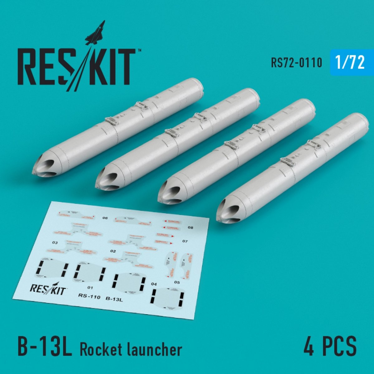 LANCE-ROQUETTES RESKIT RS72-0110 B-13L (4 PIÈCES) 1/72
