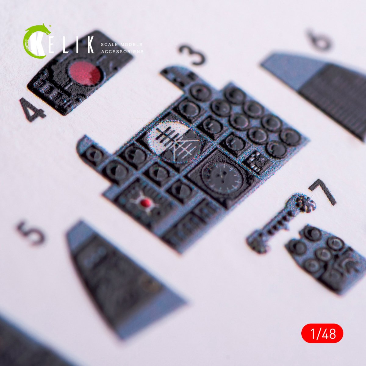 KELIK K48020 F-4B/N INTERIOR 3D DECALS FOR ACADEMY KIT 1/48 – zdjęcie 4