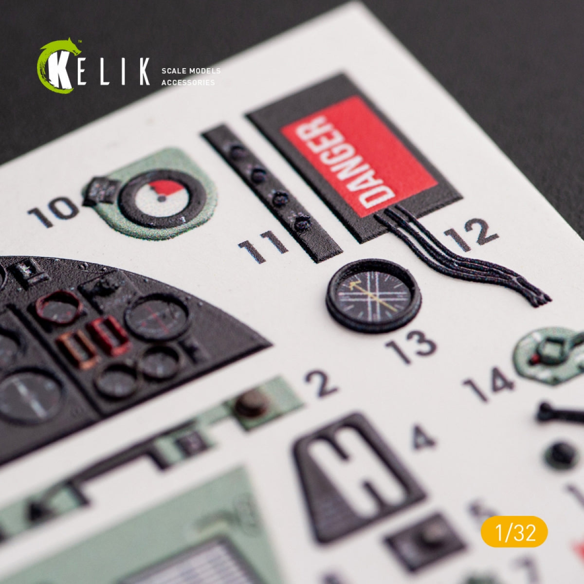 KELIK K32012 HAWKER HURRICANE MK.IIB - INTERIOR 3D DECAL FOR REVELL KIT 1/32 – zdjęcie 2