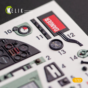 KELIK K32012 HAWKER HURRICANE MK.IIB - INTERIOR 3D DECAL FOR REVELL KIT 1/32 – zdjęcie 2