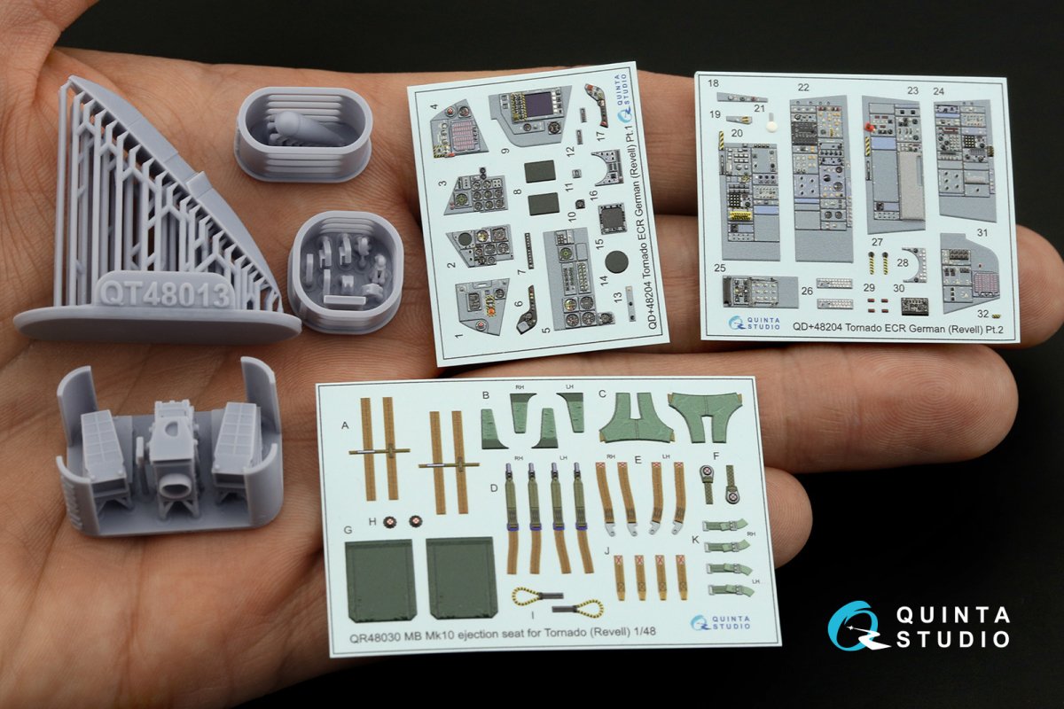 Quinta Studio QD+48204 Tornado ECR German 3D-Printed &amp;amp; colored Interior on decal paper (Revell) (with 3D-printed resin parts) 1/48 – image 5