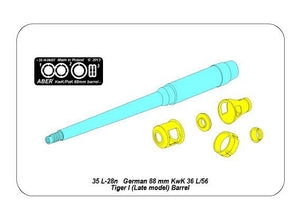 Aber 35L-028n 88mm KwK36/L56 barrel for German Tank Tiger I, Ausf. E - with late muzzle brake 1/35 – Bild 5