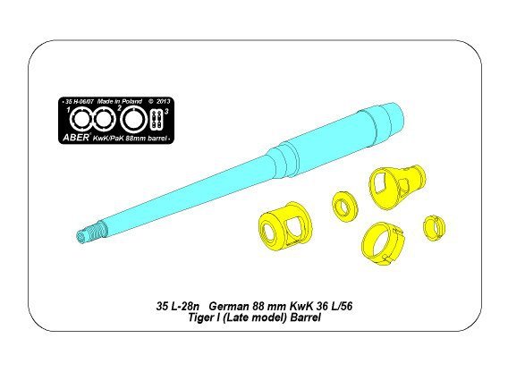 Aber 35L-028n 88mm KwK36/L56 barrel for German Tank Tiger I, Ausf. E - with late muzzle brake 1/35 – Bild 5