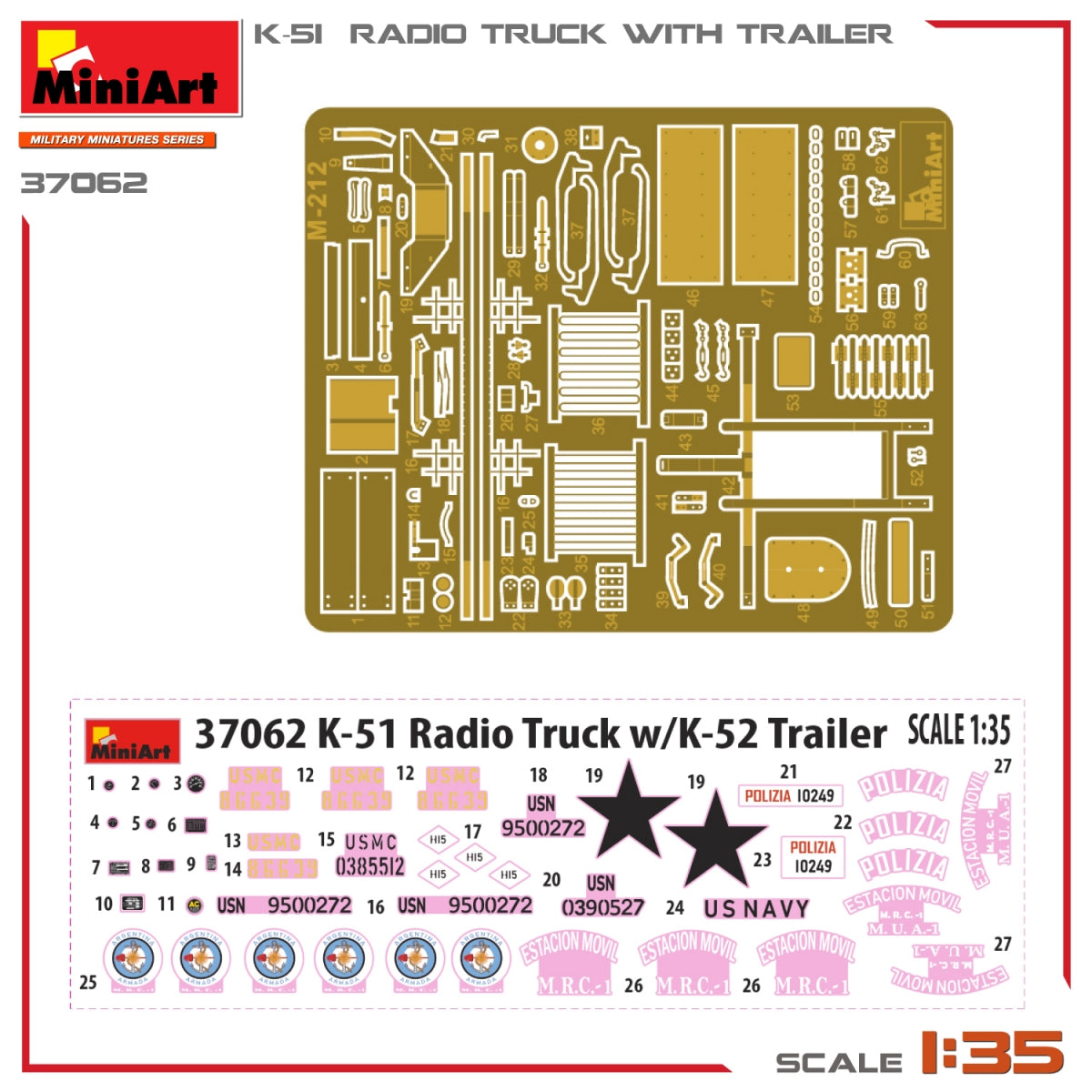 Miniart 37062 K-51 RADIO TRUCK WITH TRAILER 1/35 – image 2