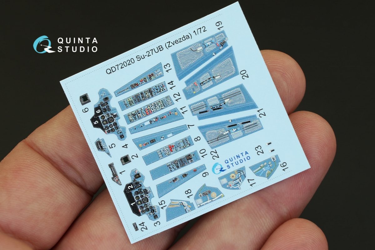 Quinta Studio QD72020 Su-27UB 3D-Printed &amp;amp; coloured Interior on decal paper (for Zvezda kit) 1/72 – Bild 2