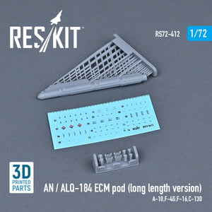 RESKIT RS72-0412 AN / ALQ-184 ECM POD (LONG LENGTH VERSION) (3D PRINTED) 1/72 – zdjęcie 2