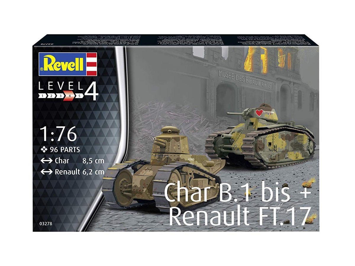 Revell 03278 Char. B.1 bis - Renault FT.17 1/76 – zdjęcie 3