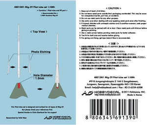 HobbyDecal MT48015V1 Mig-29 Pitot tube set 1/48 – zdjęcie 2