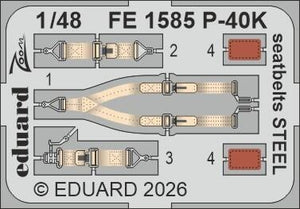 Eduard FE1585 P-40K seatbelts STEEL EDUARD 1/48