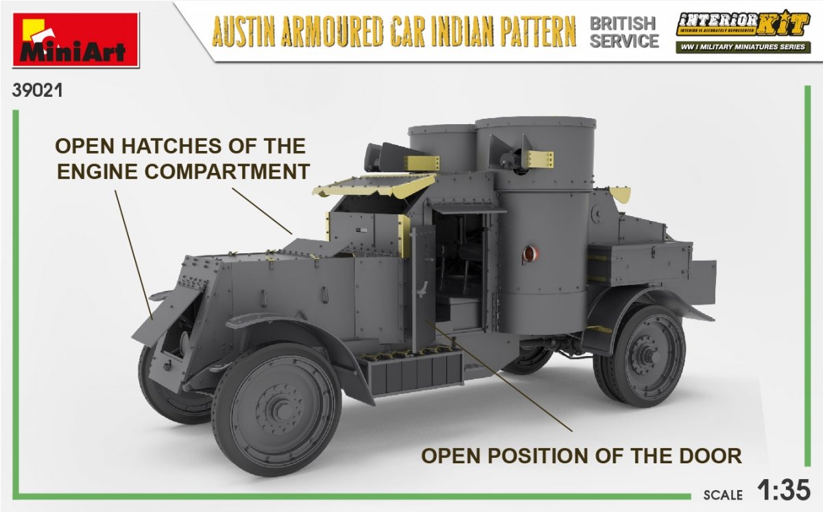 Miniart 39021 AUSTIN ARMORED CAR INDIAN PATTERN. BRITISH SERVICE. INTERIOR KIT 1/35 – image 6