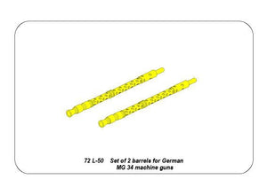 Aber 72L-50 Set of 2 barrels for German machine guns MG34 1/72 – zdjęcie 4