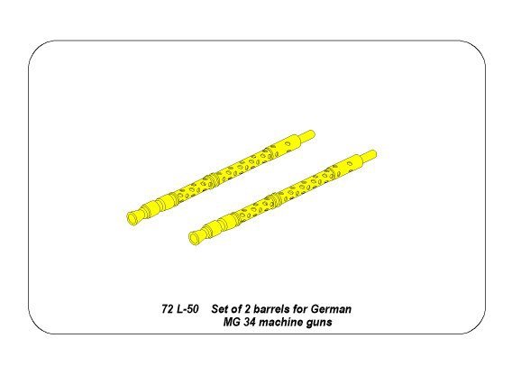 Aber 72L-50 Set of 2 barrels for German machine guns MG34 1/72 – zdjęcie 4