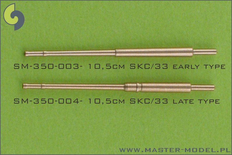 Master SM-350-004 German 10,5cm (4.1in) SKC/33 barrels - late type (16pcs) – zdjęcie 4
