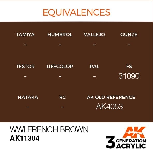 AK Interactive AK11304 WWI French Brown 17ml – zdjęcie 3