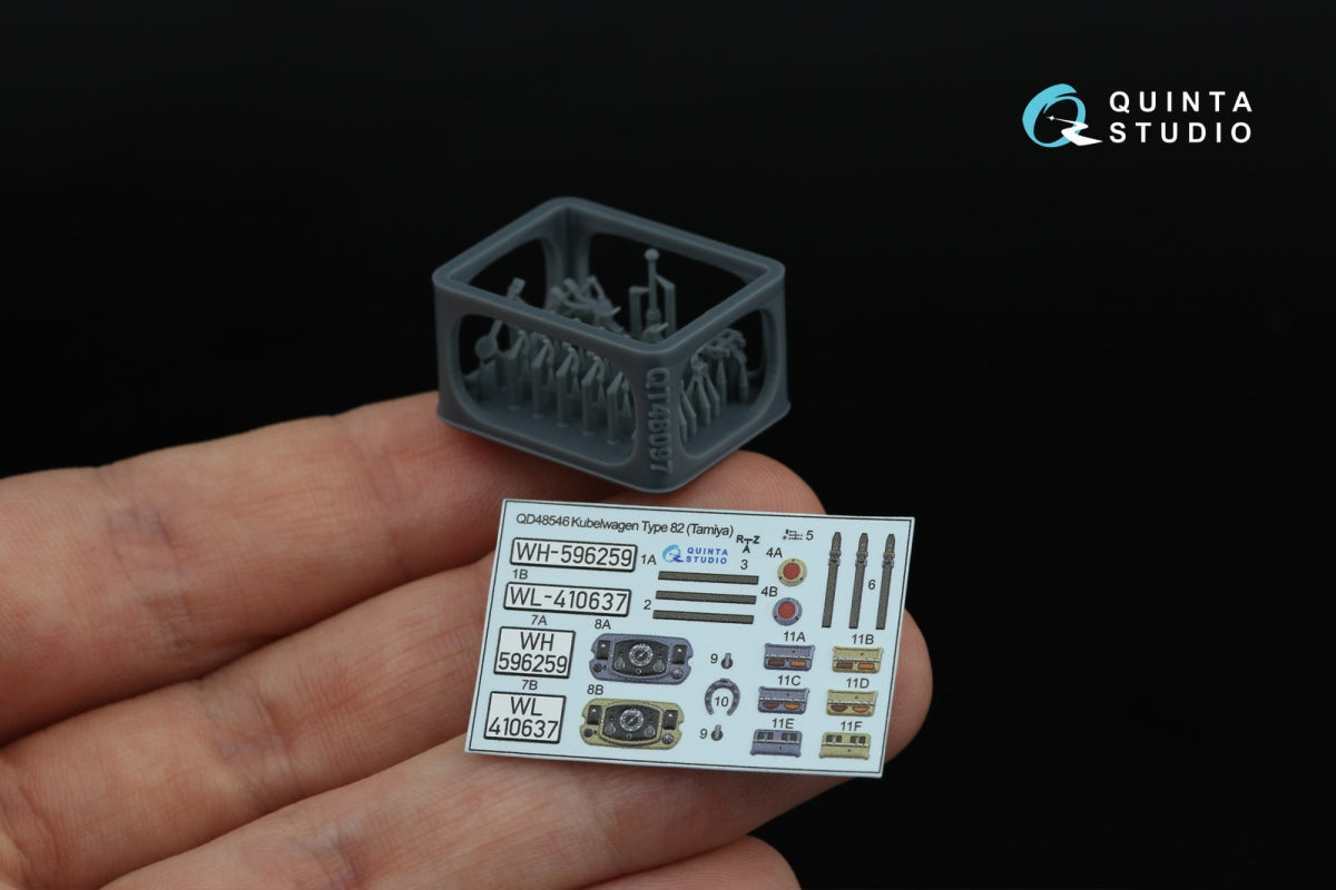 Quinta Studio QD+48546 Kubelwagen Type 82 3D-Printed &amp;amp; coloured Interior on decal paper (Tamiya) (with 3D-printed resin parts) 1/48 – zdjęcie 5