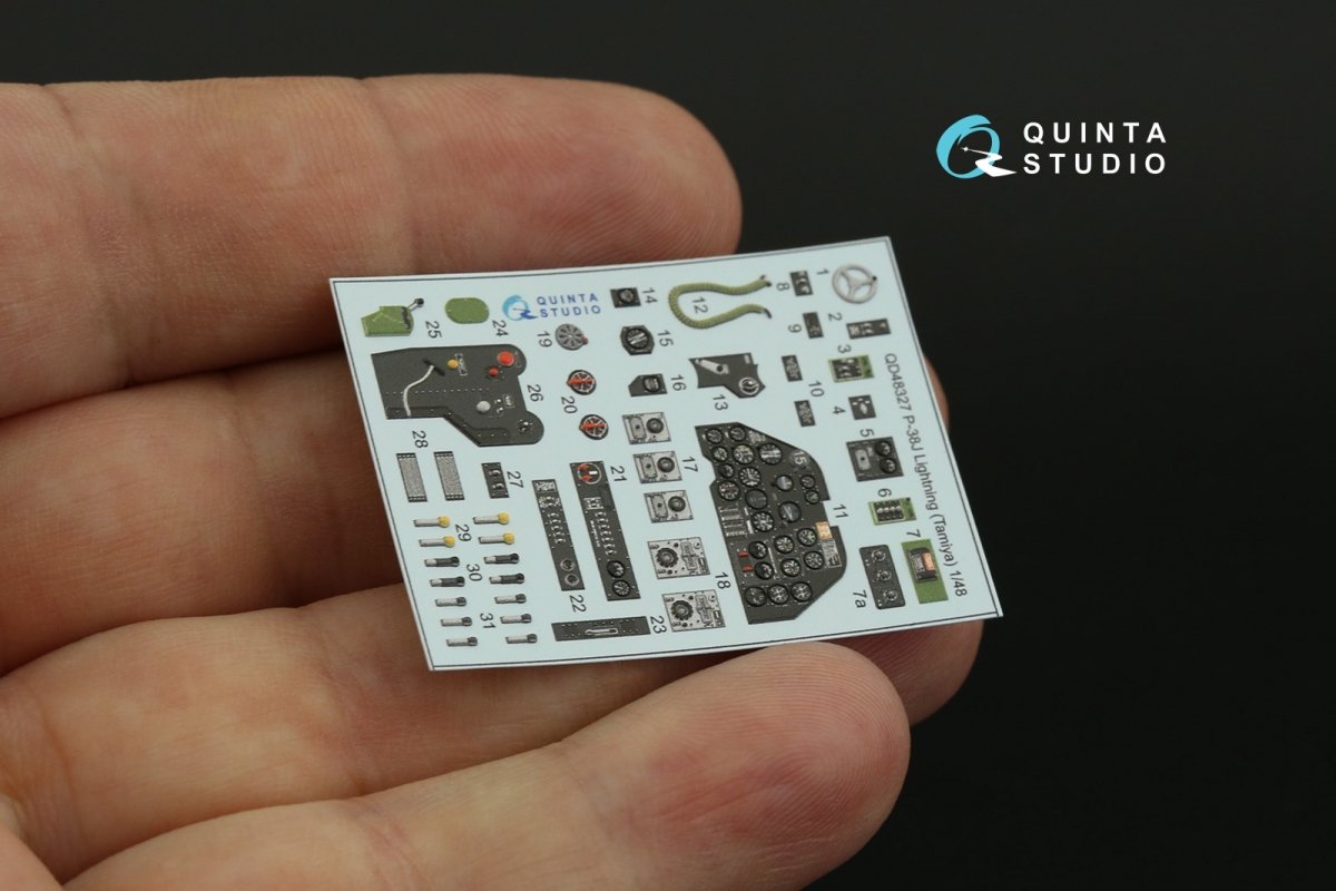 Quinta Studio QD48327 P-38J 3D-Printed &amp;amp; coloured Interior on decal paper (Tamiya) 1/48 – zdjęcie 7