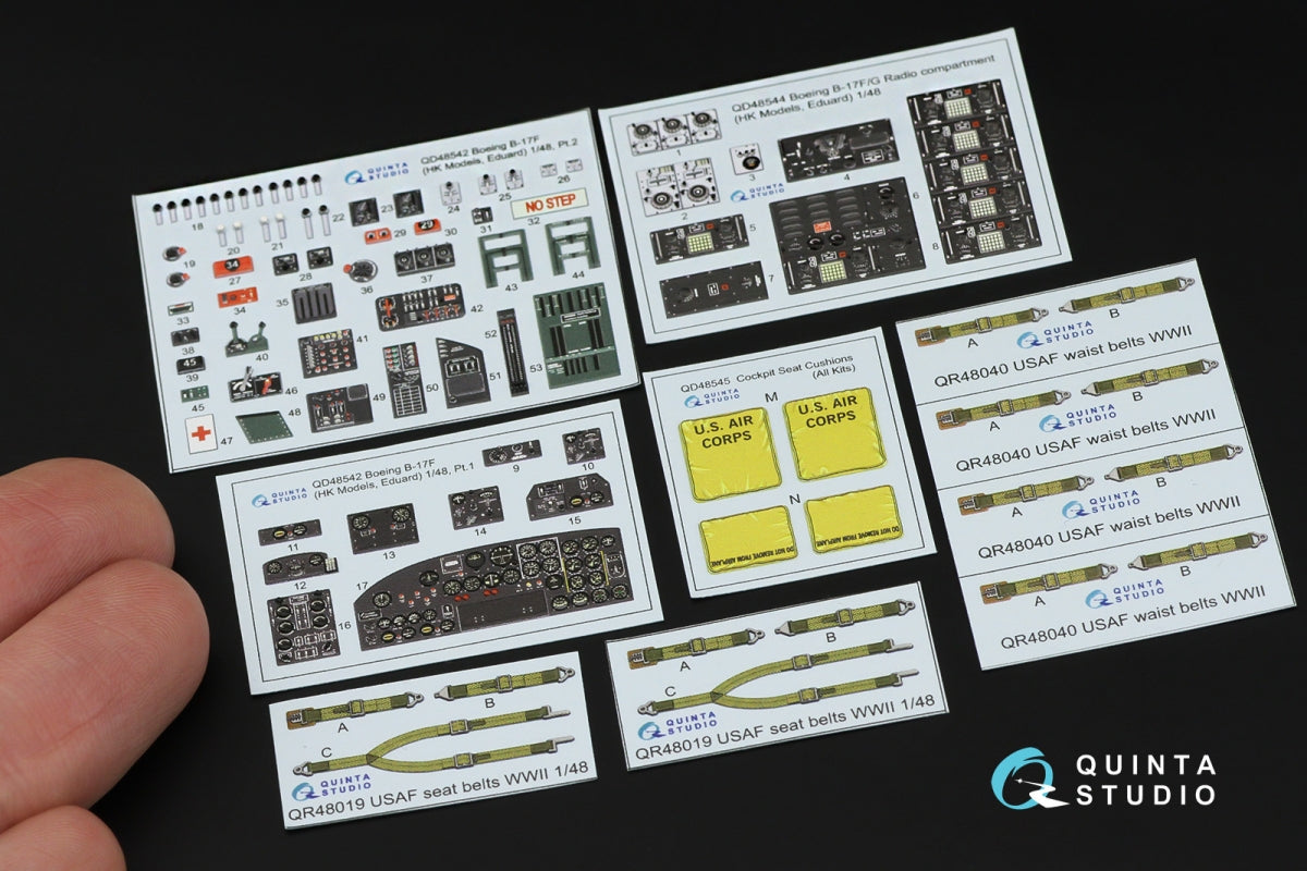 Quinta Studio QDS-48542 Boeing B-17F 3D-Printed &amp;amp; coloured Interior on decal paper (HK models, Eduard) (small version) 1/48 – Bild 2