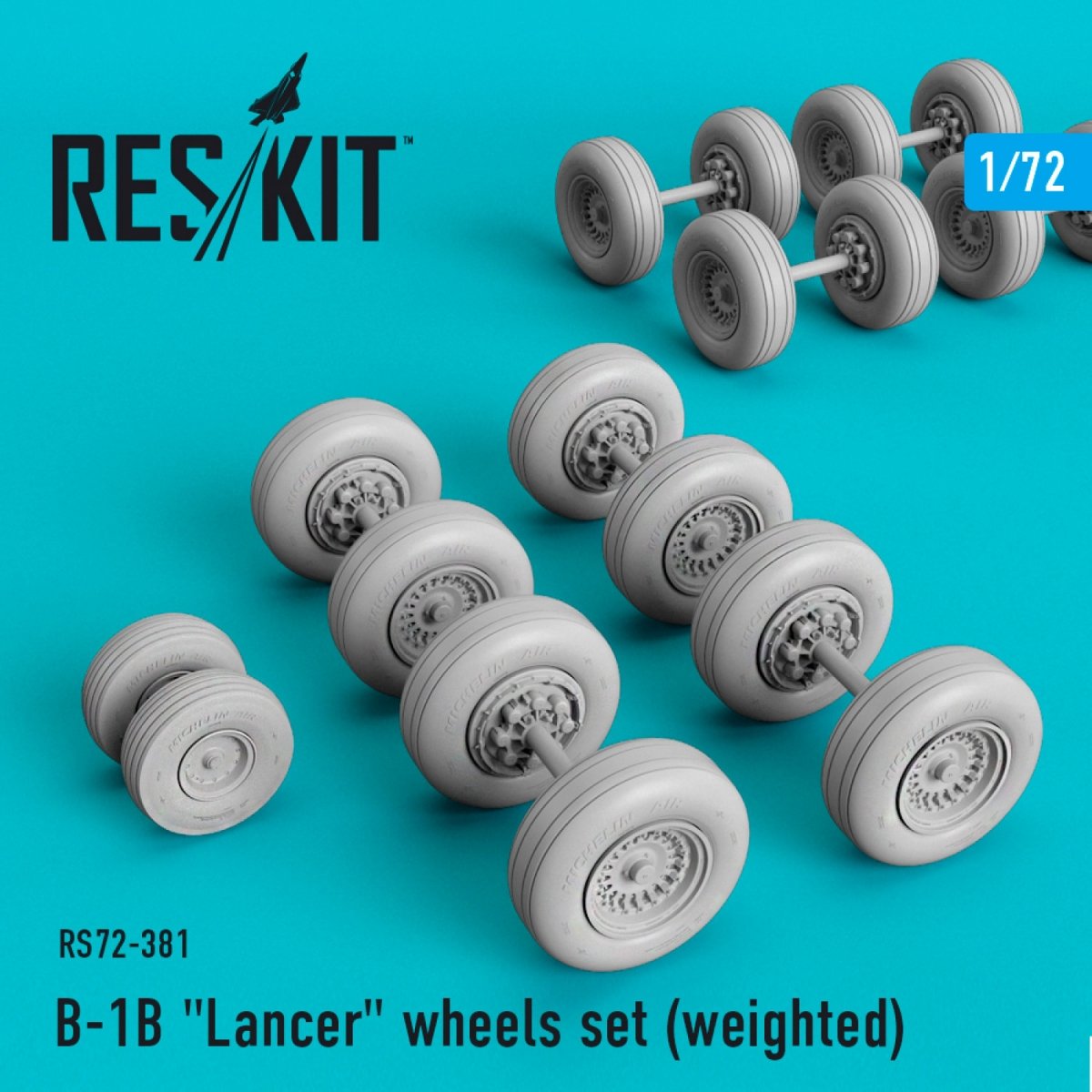 RESKIT RS72-0381 B-1B "LANCER" WHEELS SET (WEIGHTED) 1/72