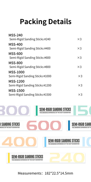 DSPIAE MSS-600 Semi-Rigid Sanding Sticks #600 x 3 PCS / pilnik elastyczny - ścierny – zdjęcie 6