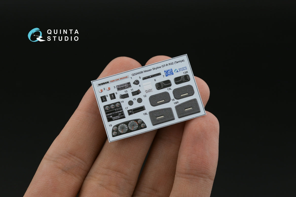 Quinta Studio QD24006 Nissan Skyline GT-R R32 3D-Printed &amp;amp; colored Interior on decal paper (Tamiya) 1/24 – image 3