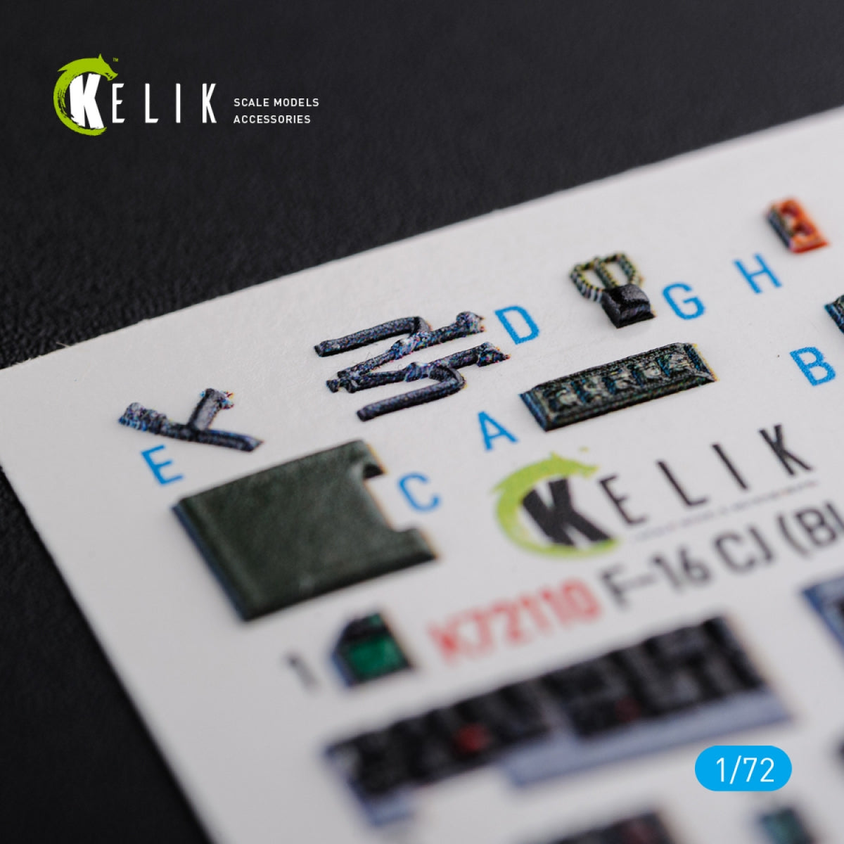 KELIK K72110 F-16 CJ (Block 50) interior 3D decals for Tamiya kit 1/72 – immagine 8