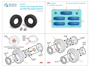 Quinta Studio QT35011 Dodge WC Family tire set (Zvezda) 1/35 – image 9