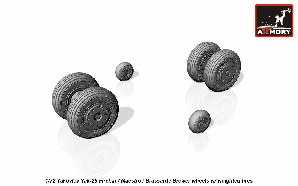 Armory Models AW72047 Yakovlev Yak-28 wheels w/ weighted tires 1/72 – Bild 4