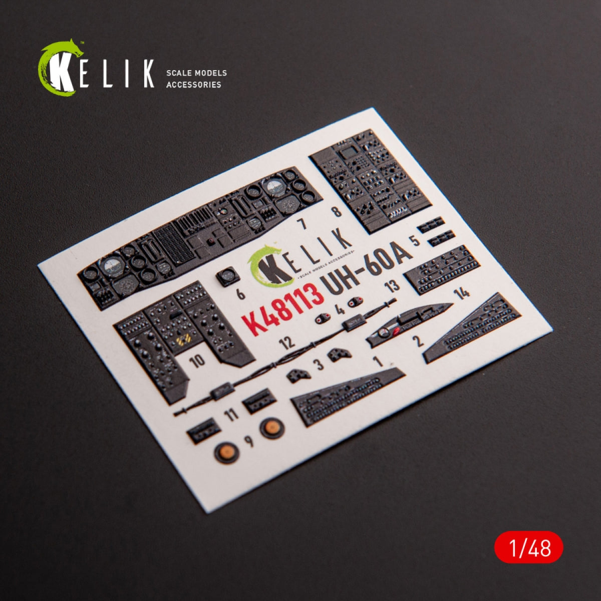 KELIK K48113 UH-60A Black Hawk - Type 1 interior 3D decals for ICM kit 1/48 – zdjęcie 3