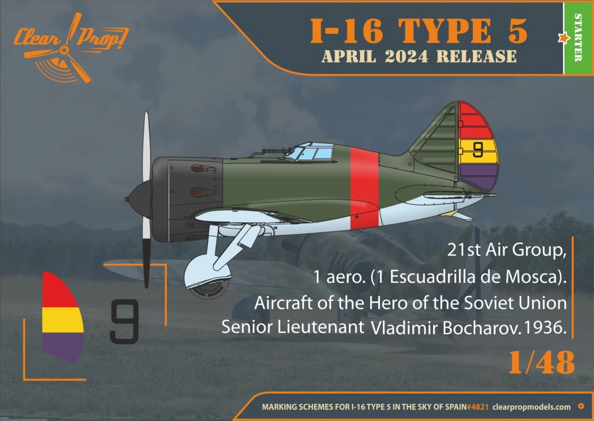 Clear Prop! CP4821 I-16 type 5 (in the sky of Spain early version) STARTER KIT 1/48 – image 10