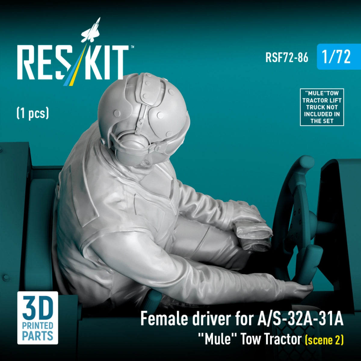 RESKIT RSF72-0086 Female driver for A/S-32A-31A "Mule" Tow Tractor (scene 2) (1 pcs) (3D Printed) 1/72