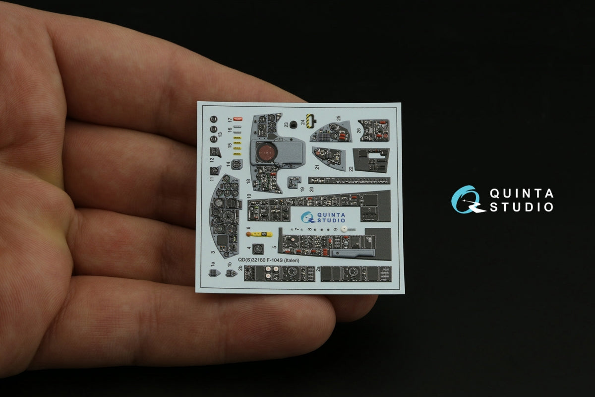 Quinta Studio QDS-32180 F-104S 3D-Printed coloured Interior on decal paper (Italeri) (small version) 1/32 – zdjęcie 6