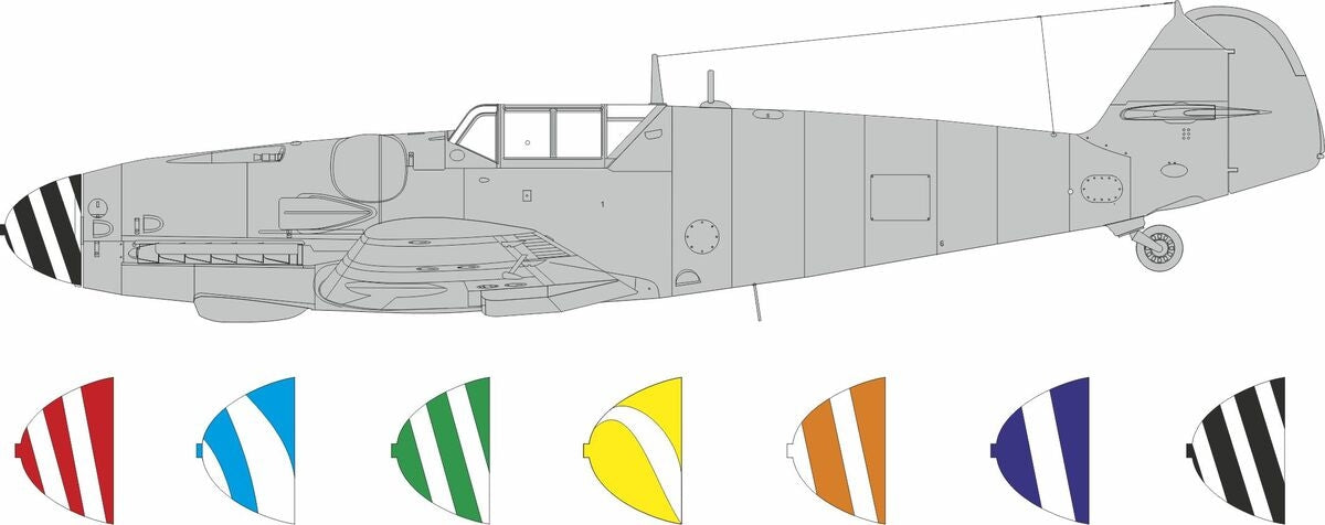 Eduard LX012 Bf 109G-5/6 spinner spirals Paint Mask Set for AIRFIX 1/24