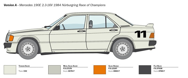Italeri 3624 Mercedes 190 E 2.3 16V 1/24 – zdjęcie 4