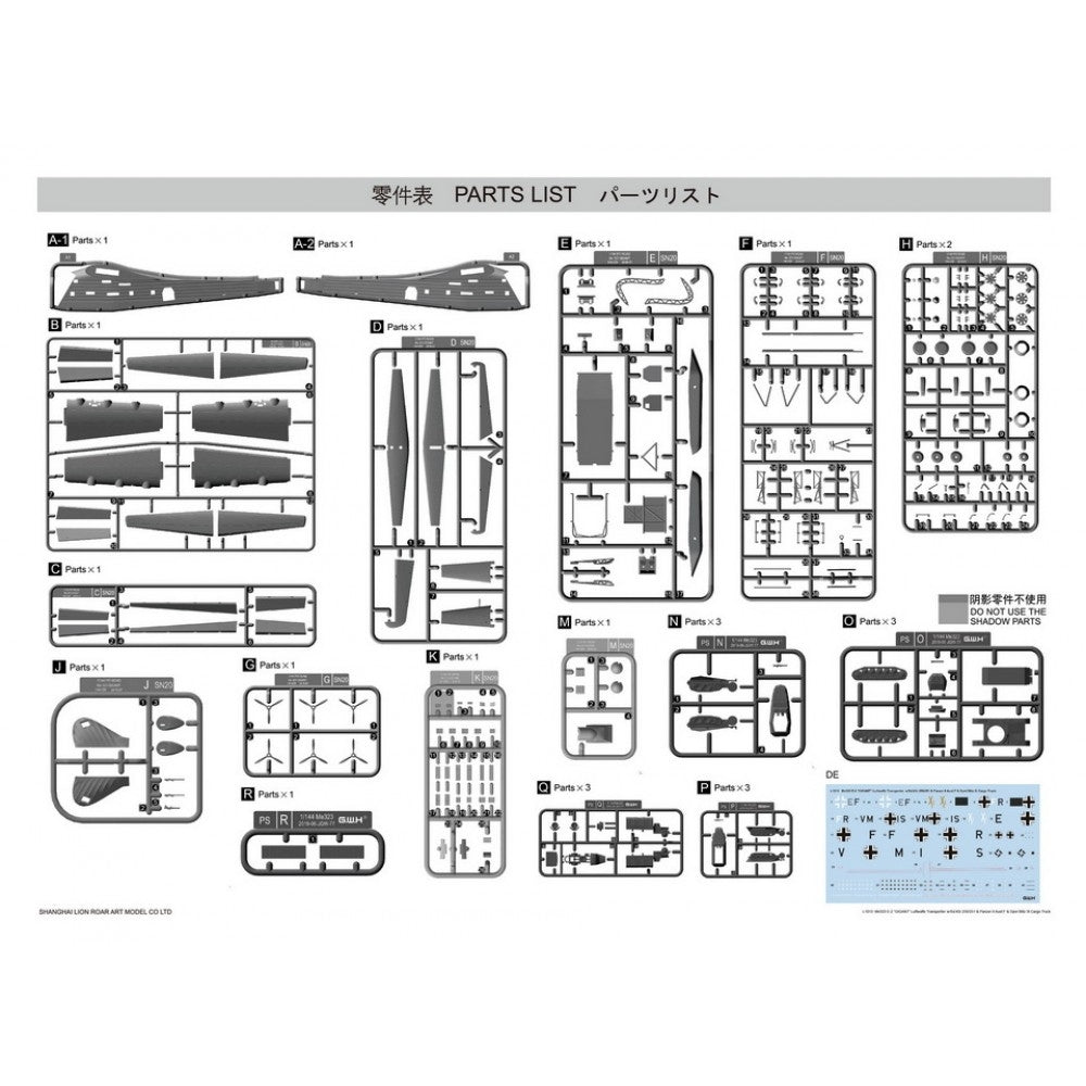 Great Wall Hobby L1013 WWII Luftwaffen Me 323 E-2 Gigant Transporter with AFVs 1/144