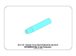 Aber 35L-110 German 15cm StuH 43 Barrel for Stu.Pz. IV BRUMBAR 1/35 – zdjęcie 9