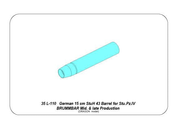 Aber 35L-110 German 15cm StuH 43 Barrel for Stu.Pz. IV BRUMBAR 1/35 – zdjęcie 9