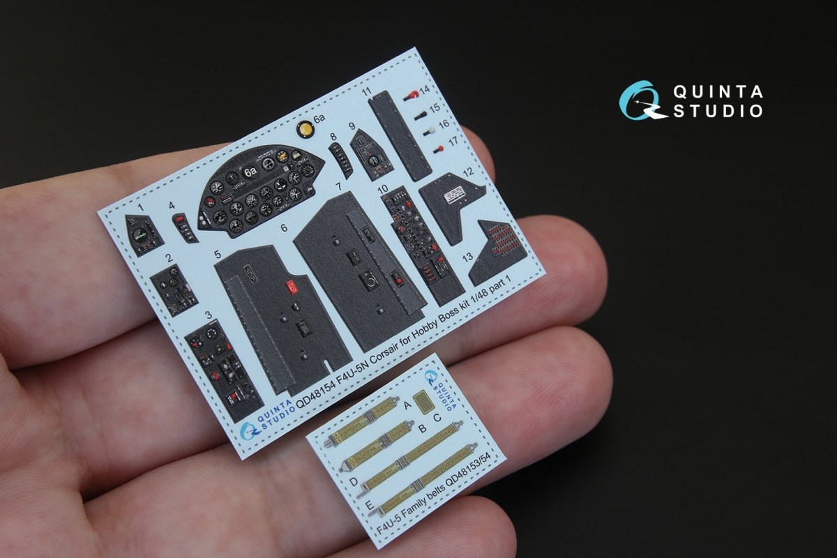 Quinta Studio QD48154 F4U-5N 3D-Printed &amp;amp; coloured Interior on decal paper (for Hobby Boss kit) 1/48 – zdjęcie 2