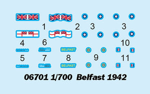 Trumpeter 06701 Royal Navy light cruiser Belfast 1942 1/700 – image 3