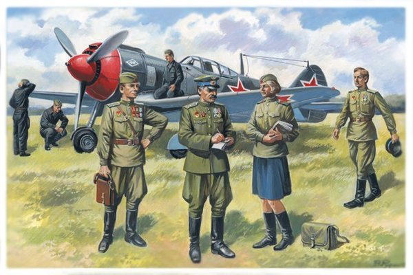 ICM 48084 Pilotes et personnel au sol de l'armée de l'air soviétique (1943-1945) (1/48)