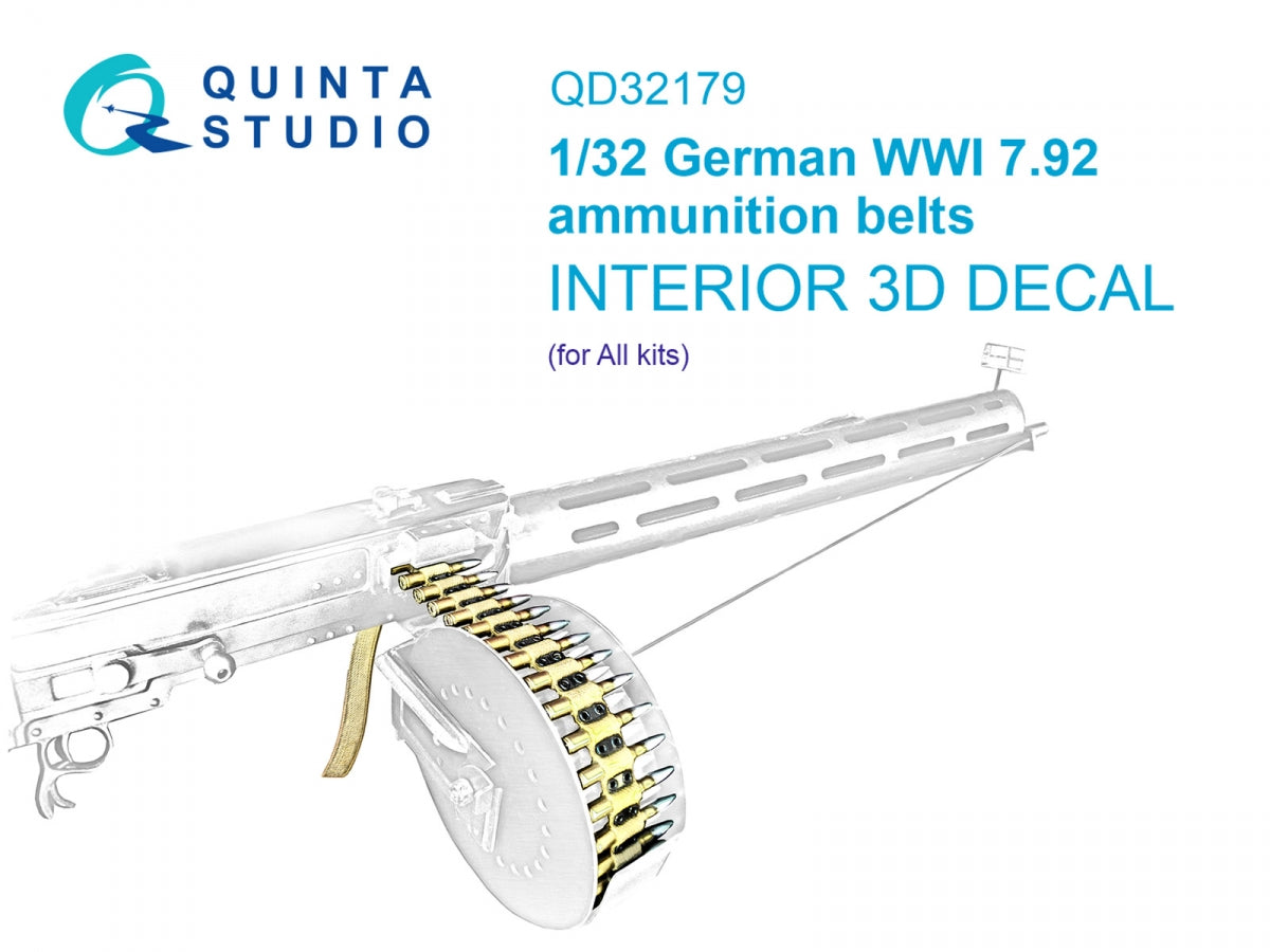 Quinta Studio QD32179 German WWI 7.92 ammunition belts (All kits) 1/32