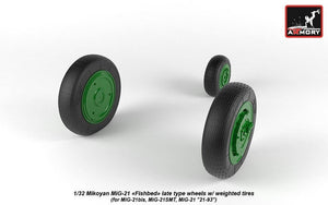 Armory Models AW32011 Mikoyan MiG-21 Fishbed wheels w/ weighted tires, late 1/32 – zdjęcie 4