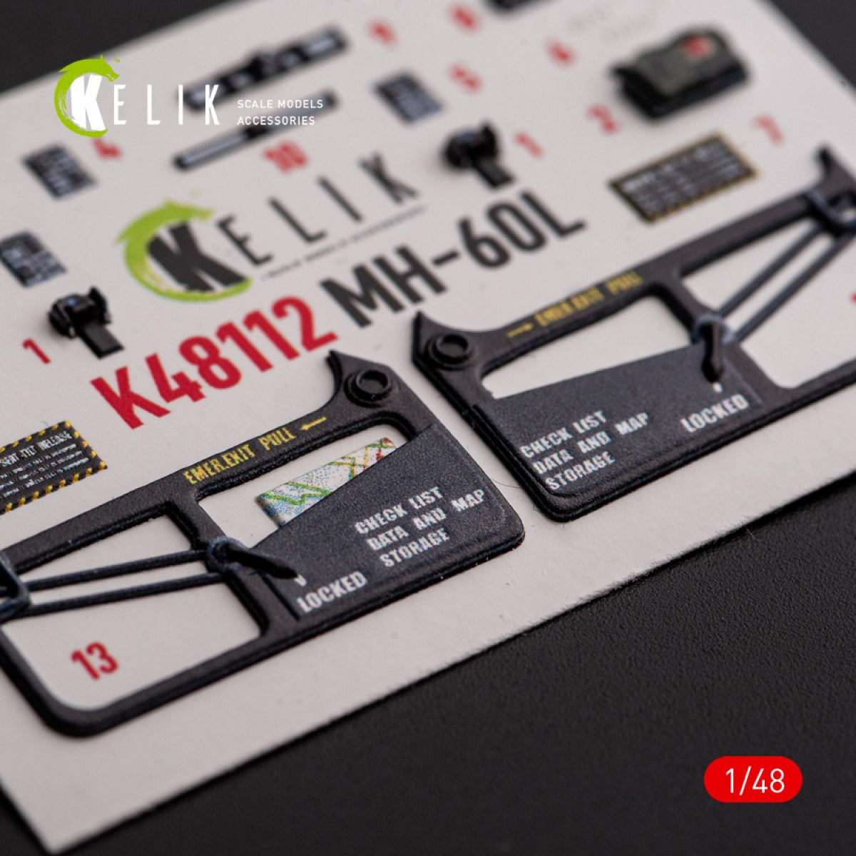 KELIK K48112 MH-60L Black Hawk - interior 3D decals for ICM kit 1/48 – zdjęcie 7