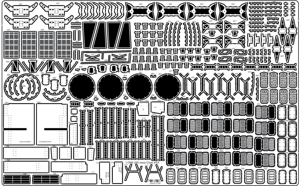 Pontos 23004F1 USS BB-61 Iowa 1944 Detail Up Set (Teak tone stained wooden deck) 1/200 – zdjęcie 20