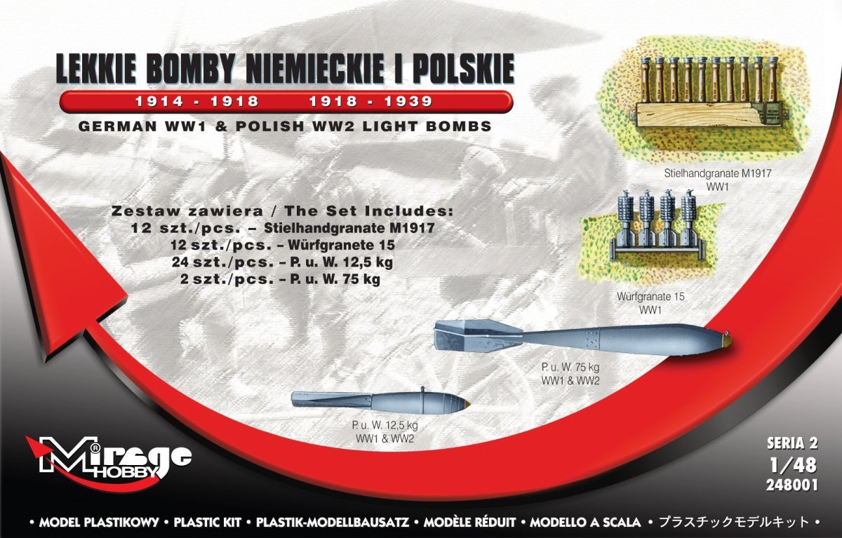 Mirage 248001 Lekkie Bomby Niemieckie i Polskie 1914-1918/1918-1939 1/48