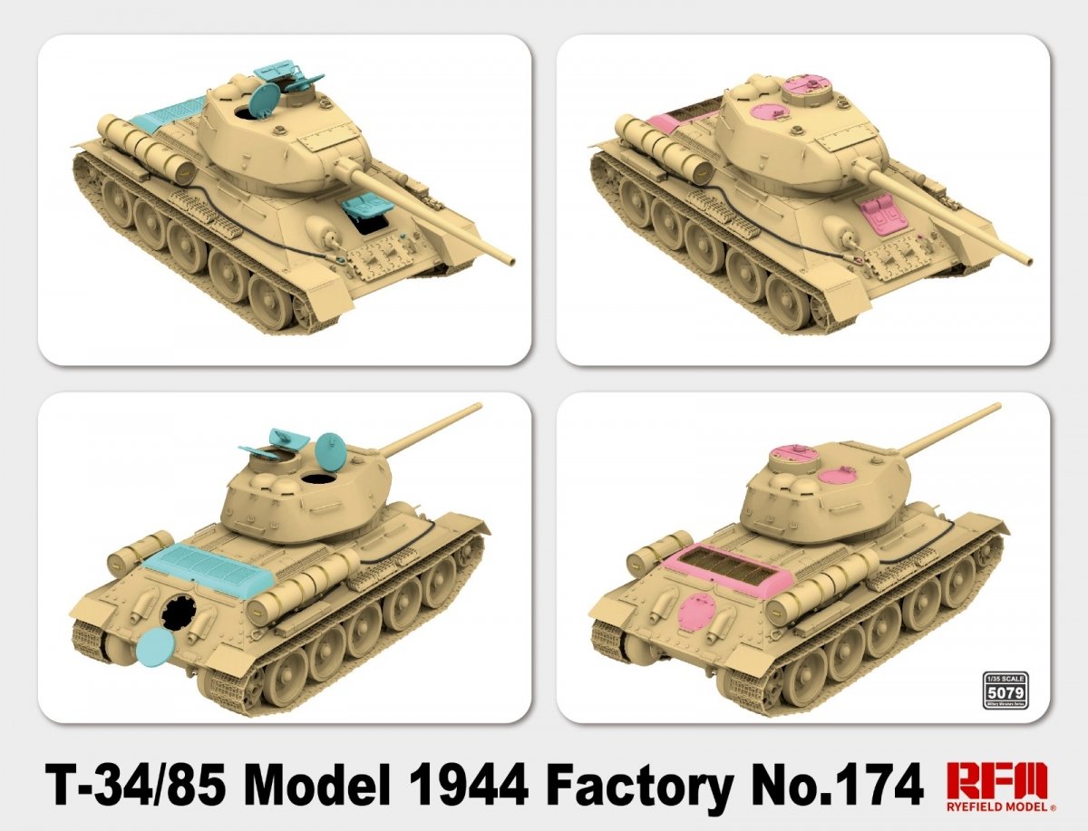 Rye Field Model 5079 T-34/85 Model 1944 Factory No.174 1/35 – zdjęcie 2