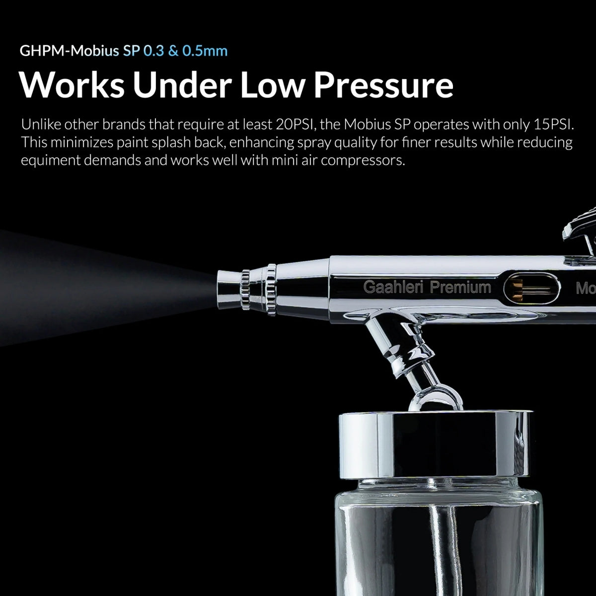 Gaahleri 43004 Premium Series GHPM-Mobius SP 0,3 &amp; 0,5 mm Airbrush
